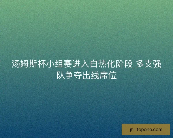 汤姆斯杯小组赛进入白热化阶段 多支强队争夺出线席位